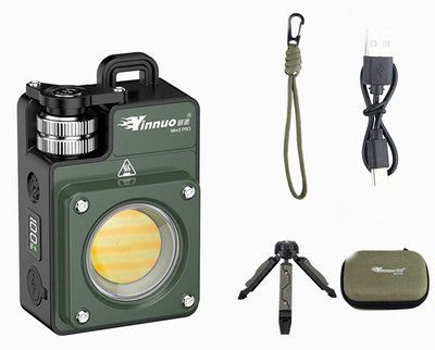 Тактический фонарик Yinnuo Mini3-PRO Green 3500 LM 3000 mAh с треногой &mdash; аккумуляторный кемпинговый фонарь 1634 фото