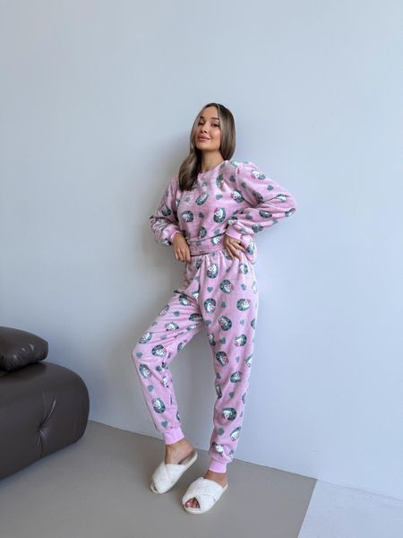 Домашня тепла жіноча піжама COSY Мяу-Лав з велсофта 2XL 3844743s5 фото
