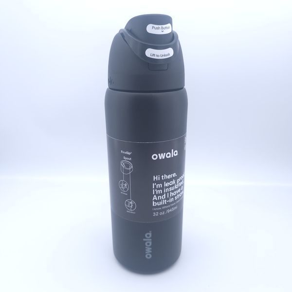 Бутылочка термос Owala FreeSip Black 945 мл из нержавеющей стали, спортивная с трубочкой 1621 фото