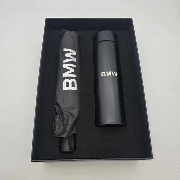 Подарочный набор BMW термос и зонт в подарочной коробке 1733 фото