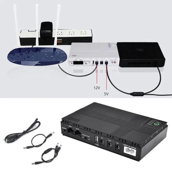 Міні ДБЖ (DC UPS) для роутера/ONU DC1018P 10400 мА&middot;год, 5/9/12V, PoE 15/24V, 18W (чорний) M16838 фото