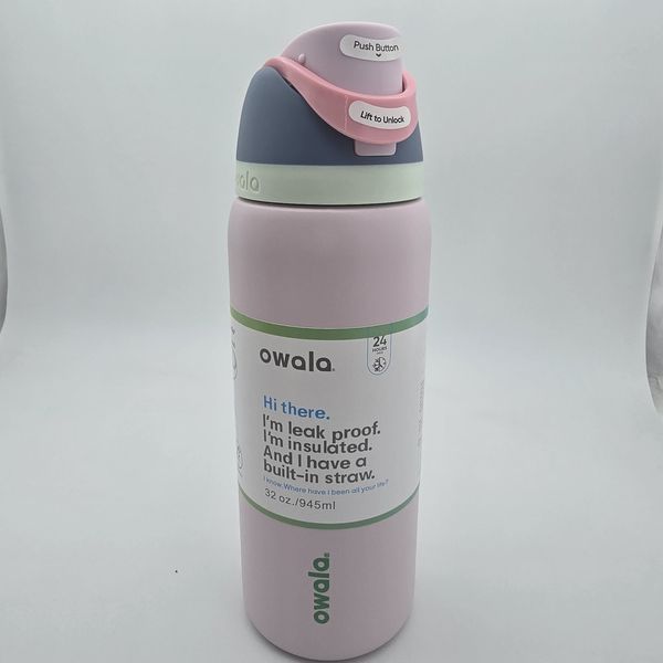 Бутылочка термос Owala FreeSip Iced Breeze 945 мл из нержавеющей стали, спортивная с трубочкой 1626 фото