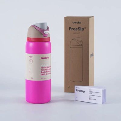 Пляшка термос Owala FreeSip Pink Punch 945 мл з нержавіючої сталі, спортивна з трубочкою 1625 фото