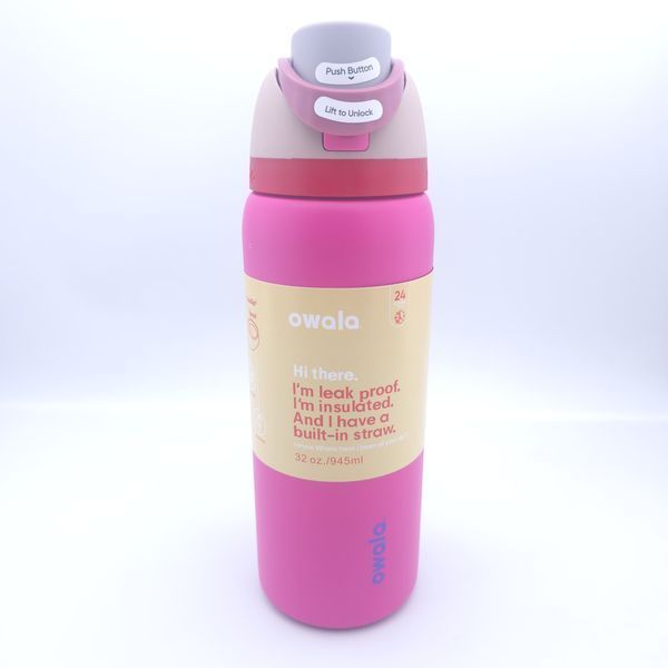 Пляшка термос Owala FreeSip Pink Punch 945 мл з нержавіючої сталі, спортивна з трубочкою 1625 фото