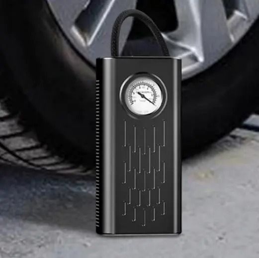 Портативный автомобильный компрессор AND1322, насос от прикуривателя 12V с манометром 2054184 фото