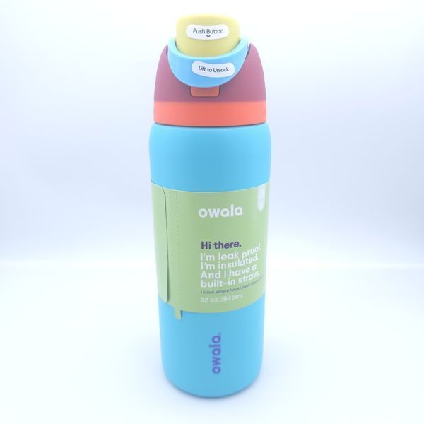 Пляшка термос Owala FreeSip Tropical Color 945 мл з нержавіючої сталі, спортивна з трубочкою 1618 фото