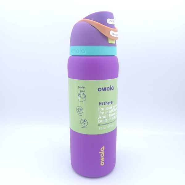 Бутылочка термос Owala FreeSip Violet Mint 945 мл из нержавеющей стали, спортивная с трубочкой 1619 фото