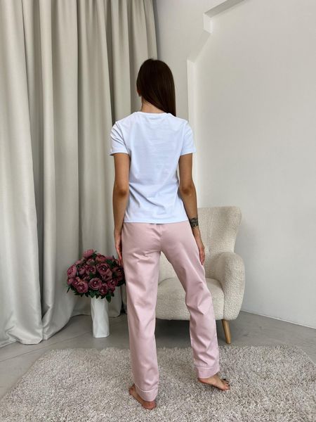 Піжамні штани з сатину Pearl COSY пильна пудра S 776903 фото