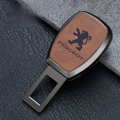 Заглушка-переходник ремня безопасности с логотипом Peugeot, коричневая 1 шт 1149 фото