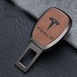 Заглушка-переходник ремня безопасности с логотипом Tesla, коричневая 1 шт 1173 фото