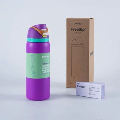 Пляшка термос Owala FreeSip Violet Mint 710 мл з нержавіючої сталі, спортивна з трубочкою 1795 фото