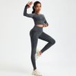 Спортивний комплект для фітнесу рашгард і легінси з push-up ефектом First, Темно-сірий, S