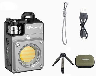 Тактический фонарик Yinnuo Mini3-PRO Silver 3500 LM 3000 mAh с треногой &mdash; металлический кемпинговый фонарь 1636 фото