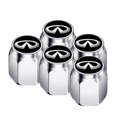Металеві ковпачки на ніпель з логотипом Infiniti хром 5 шт 1698 фото