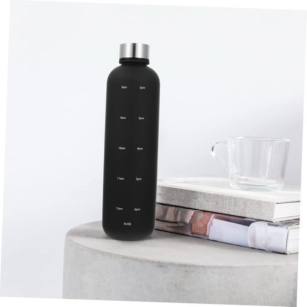Пляшка для води Refill 1000 мл з тритану чорна з сріблястою кришкою 50471 фото
