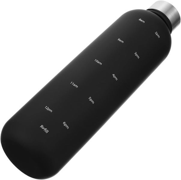 Пляшка для води Refill 1000 мл з тритану чорна з сріблястою кришкою 50471 фото