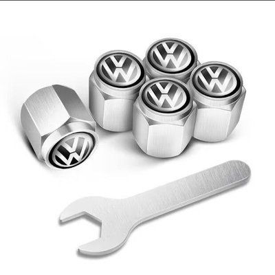 Металлические колпачки на ниппель с логотипом Volkswagen хром 5 шт 1702 фото