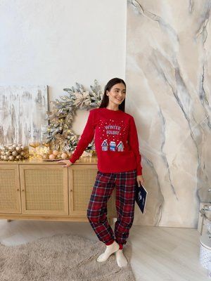 Новогодняя теплая женская пижама COSY с начесом "Winter Holiday" S 3957578 фото