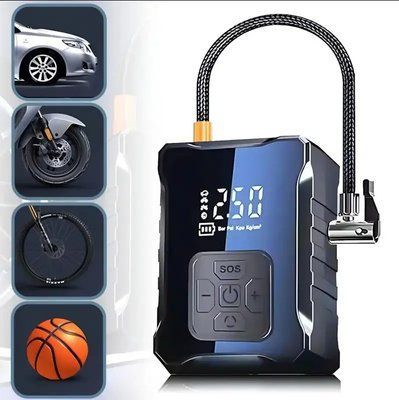 Компрессор автомобильный автоматический с дисплеем 6000mAh 150 PSI 120W М-007 Черный Jam5845846 фото
