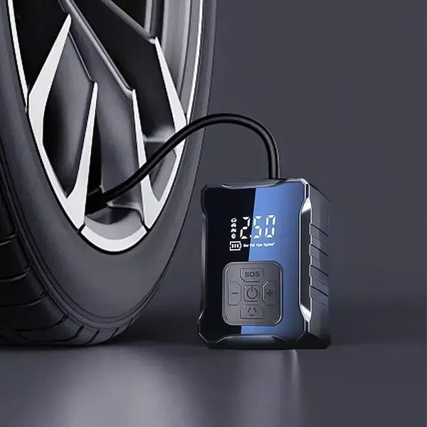 Компрессор автомобильный автоматический с дисплеем 6000mAh 150 PSI 120W М-007 Черный Jam5845846 фото