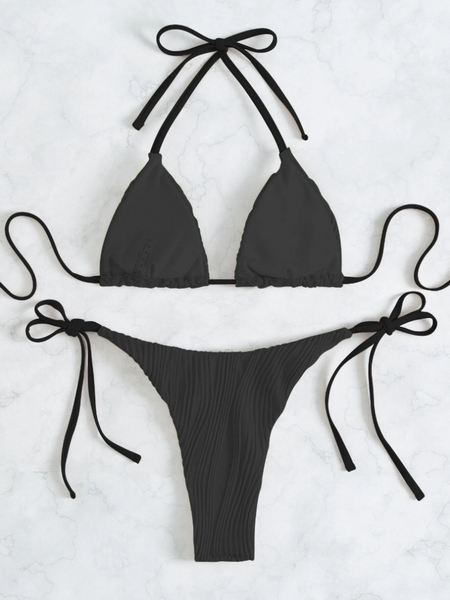 Купальник жіночий чорний однотонний Rinabe Bikini Set S 39 фото