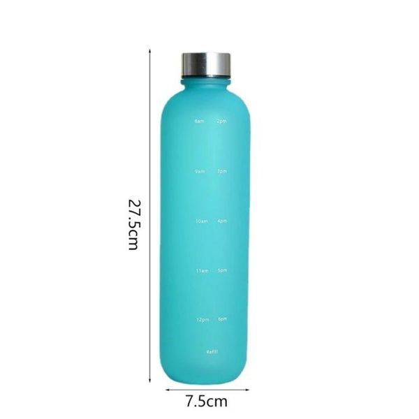 Пляшка для води Refill 1000 мл з тритану бірюзова з сріблястою кришкою 5050 фото