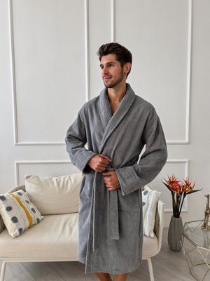 Чоловічий халат COSY махровий Fortune шаль сірий 1943737s3 фото