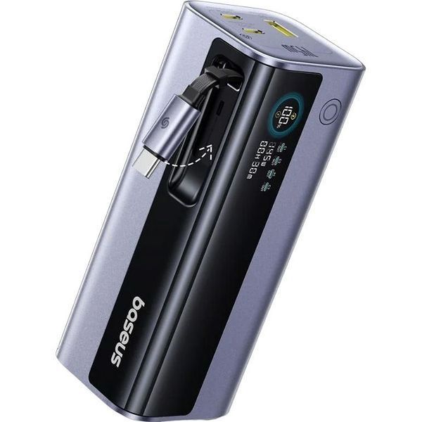 Повербанк Baseus EnerGeek GR11 20000 мА&middot;год 145 Вт з висувним кабелем USB-C, Titanium (PPCJB-20E5) 1908 фото