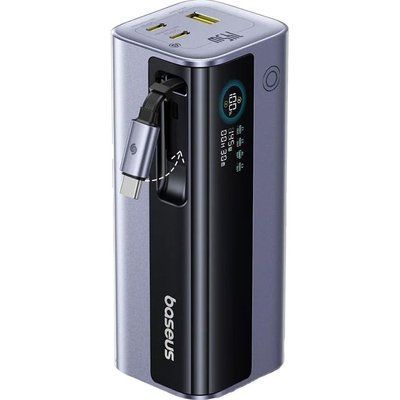 Повербанк Baseus EnerGeek GR11 20000 мАч 145 Вт с выдвижным кабелем USB-C, Space Grey (E0027B01) 1909 фото