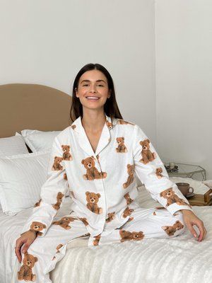 Домашня тепла жіноча піжама COSY Тедді (сорочка+штани) S 3958872 фото