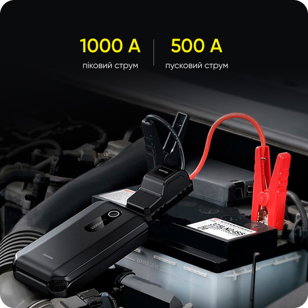 Автомобільний пусковий пристрій (бустер) 10000mAh 1000A Baseus BS-CH001 Super Energy Air Car Jump Starter 9007 фото
