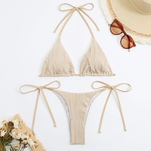 Женский купальник бежевый однотонный Rinabe Bikini Set M 32 фото