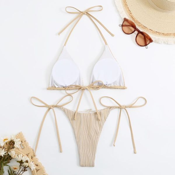 Женский купальник бежевый однотонный Rinabe Bikini Set M 32 фото
