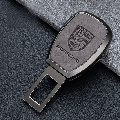 Заглушка-переходник ремня безопасности с логотипом Porsche, серая 1 шт 1142 фото