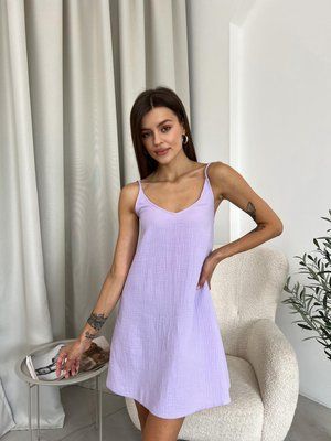 Муслінова Жіноча сорочка, лаванда S 1807722 фото
