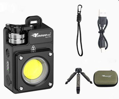 Тактический фонарик Yinnuo Mini3-PRO Black 3500 LM 3000 mAh с треногой &mdash; аккумуляторный кемпинговый фонарь 1633 фото