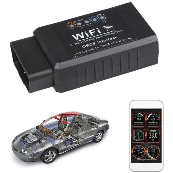 Сканер для диагностики автомобиля OBD2 ELM327 WI-FI 2714-400 фото