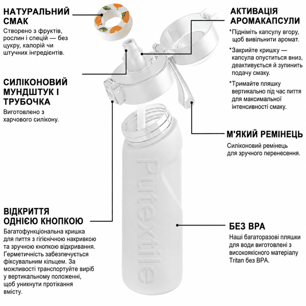 Пляшка для води Air Up з ароматичними капсулами, 650 мл + 19 смакових кілець, рожево-блакитний градієнт 1830 фото