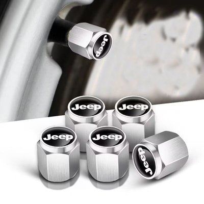 Металлические колпачки на ниппель с логотипом Jeep хром 5 шт 1676 фото