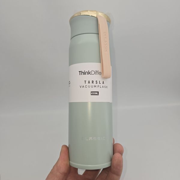 Термос-пляшка U-Cup Classic Tarsla ThinkDifferent 450 мл зелена (з ремінцем-ручкою) 1613 фото